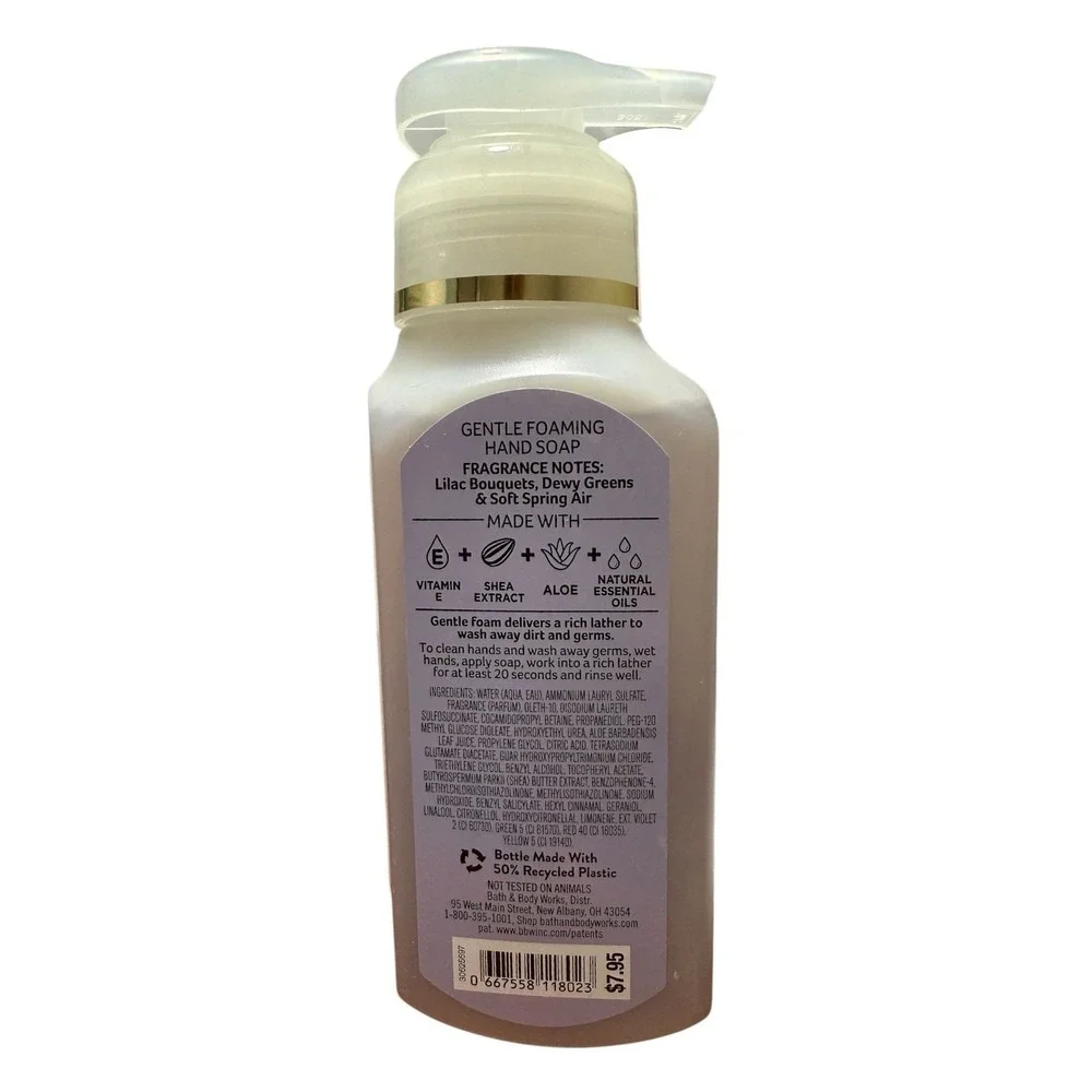 NEW Bath & Body Works Gentle & Clean Foaming Hand Soap FRESH CUT LILACS 8.75 OZ